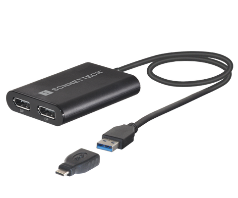 USB 3 DisplayLink Dual 4K 60Hz DP Adapter for DisplayPort Monitors