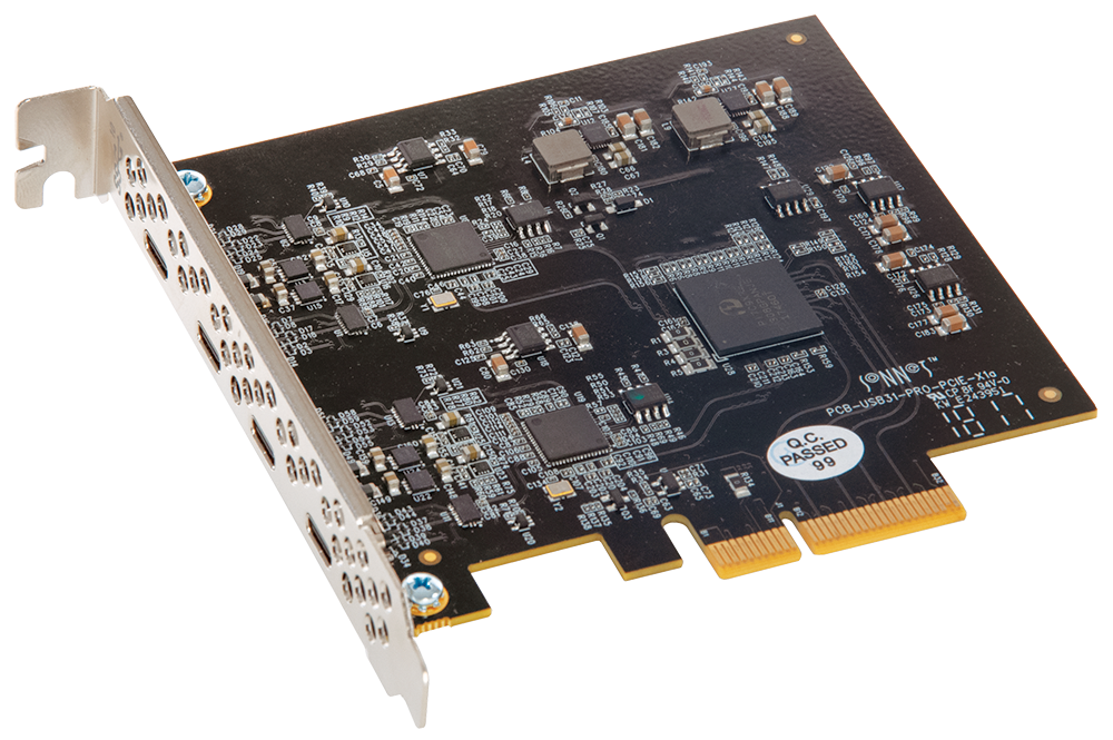 Allegro USB-C 4-Port PCIe Card (4-ports • USB-C 10Gbps/USB 3.2 Gen 2 • Dual controllers • USB-C charging)