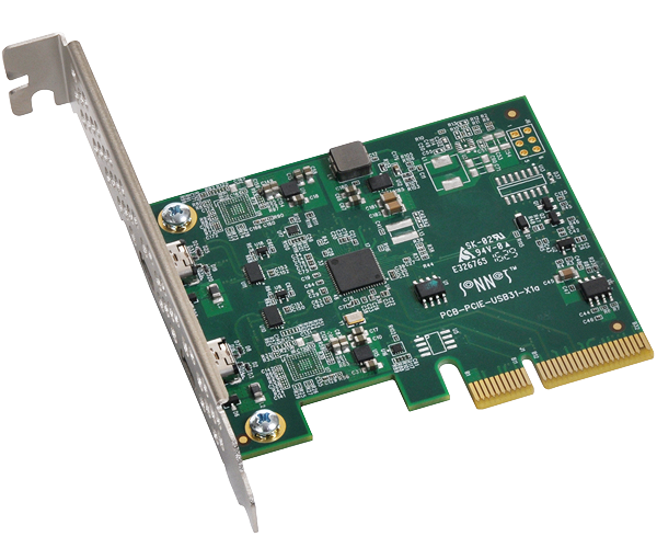 Allegro USB-C PCIe Card (2-ports • USB-C 10Gbps/USB 3.2 Gen 2 • USB-C charging)