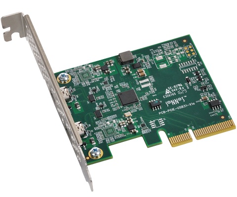 Allegro USB-C PCIe Card (2-ports • USB-C 10Gbps/USB 3.2 Gen 2 • USB-C charging)