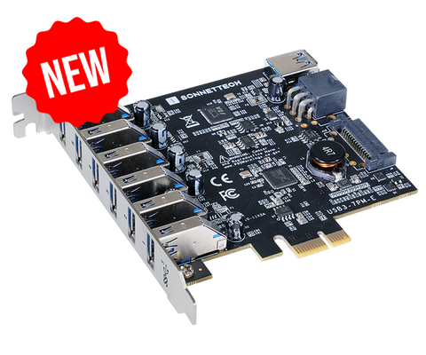 Allegro 7-Port USB 3.2 Gen 1 Type A PCIe Card (7 ports • USB-A 5Gbps/USB 3.2 Gen 1 • USB charging)