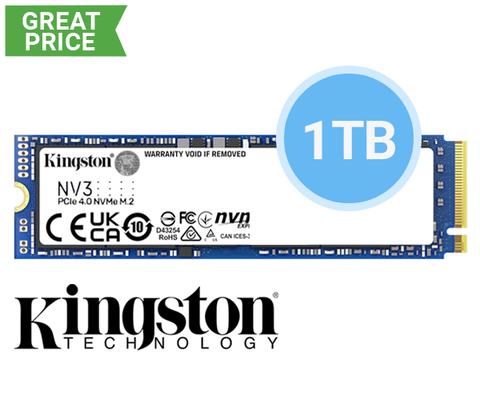 Kingston NV3 M.2 NVMe PCIe Gen 4 SSD - 1TB - Sealed OEM Package (LIMIT 4)