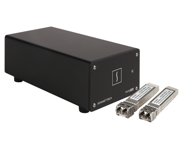 Twin25G (Dual-port 25GbE Thunderbolt Adapter with Two Included SFP28 Transceivers)