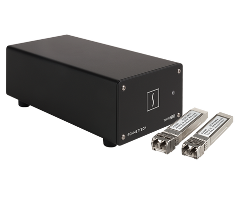 Twin25G (Dual-port 25GbE Thunderbolt Adapter with Two Included SFP28 Transceivers)