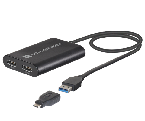 ADAPTATEUR USB-C / HDMI, 4K@60HZ, USB 3.0, M / F, ALUMINIUM COMPACT