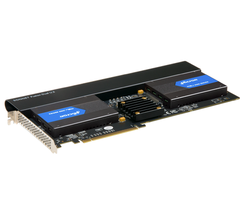 Fusion Dual U.2 SSD PCIe Card (Two U.2 NVMe SSD Connectors On a PCIe 3.0 x16 Card • Add Your Own U.2 SSDs)