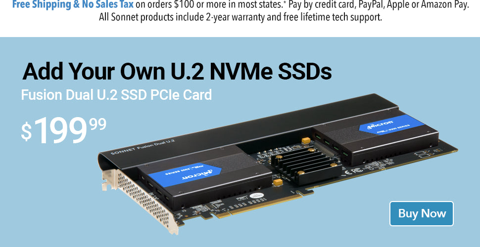 Fusion Dual U.2 SSD PCIe Card